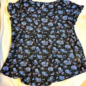Torrid floral sheer blouse